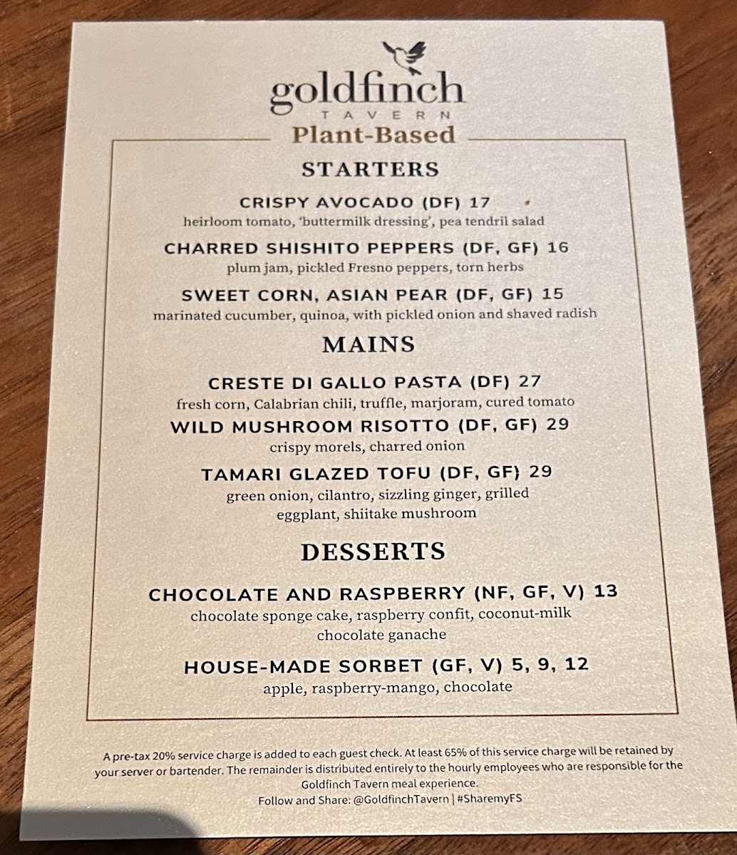 Goldfinch Tavern Menu - Image 4