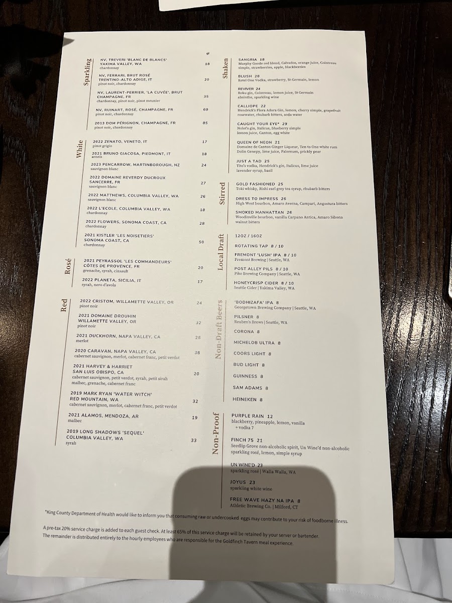 Goldfinch Tavern Menu - Image 6